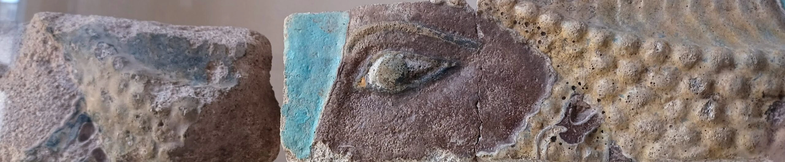 Assyrian ceramic fragments from the Louvre collection.